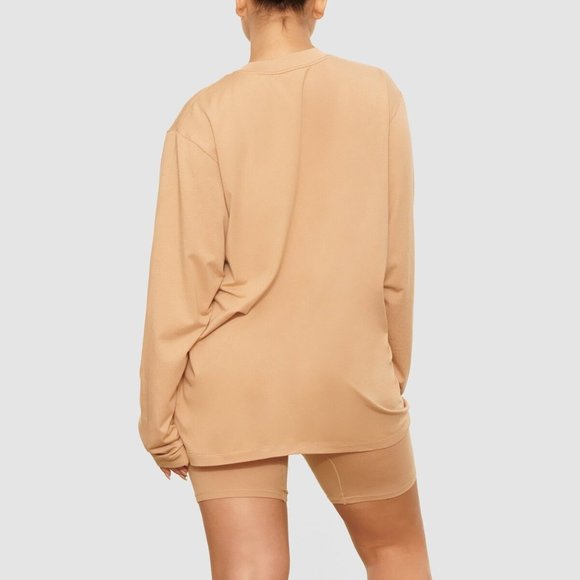 SKIMS Tops Skims Boyfriend Tshirt Long Sleeve Mica Womens 3x Poshmark